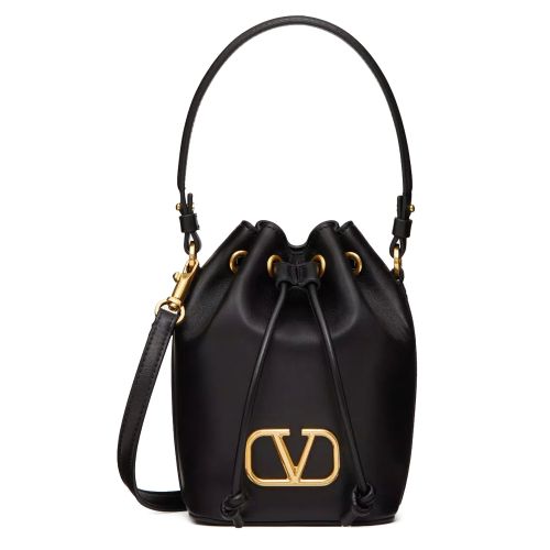 Valentino Mini Vlogo Signature Bucket Bag In Nappa Leather